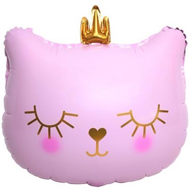 1207-4957 Шар фигура Кошка в короне голова розовая