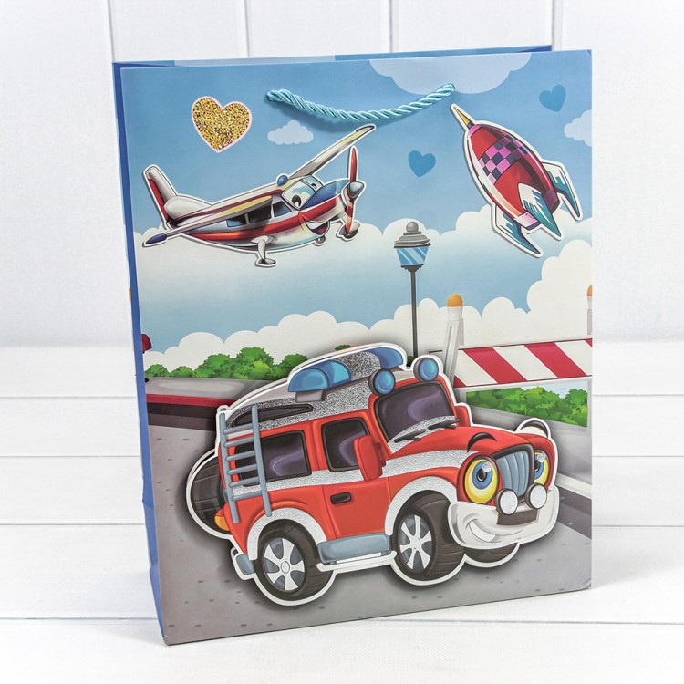 000107C Пакет подарочный с 3D аппликацией "Детский" (микс 3) 26*32*10 1/20 1/240