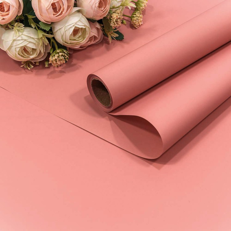 1638/0331G Плёнка 0,58*10м 255г матовая "Корейская" 55мкм Розовый-0331 1/30