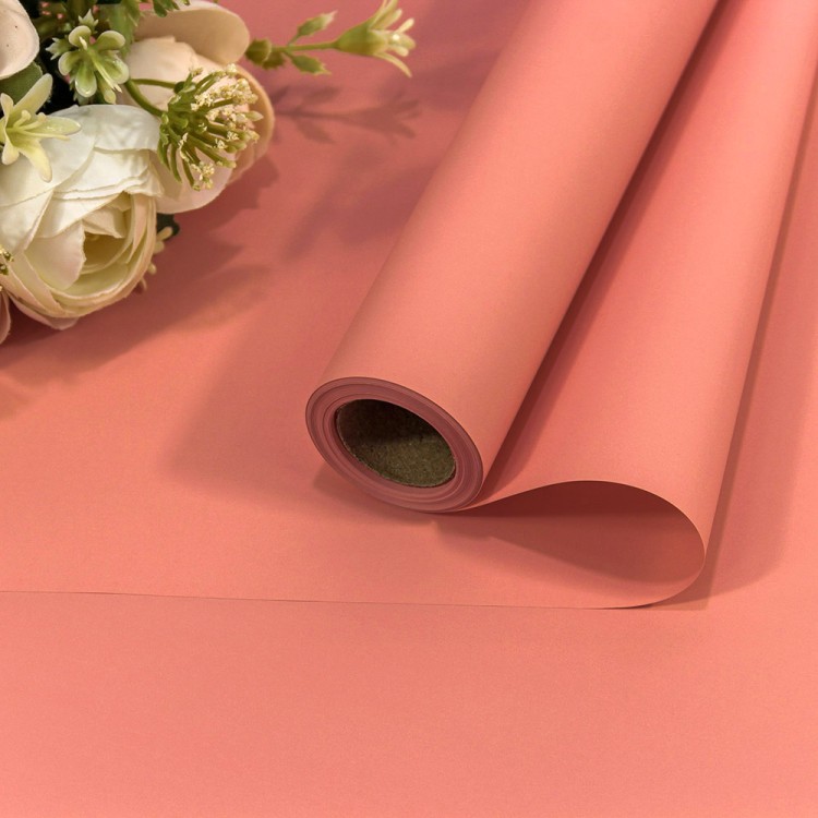 1638/3572G Плёнка 0,58*10м 255г матовая "Корейская" 55мкм Умеренный розовый 1/30