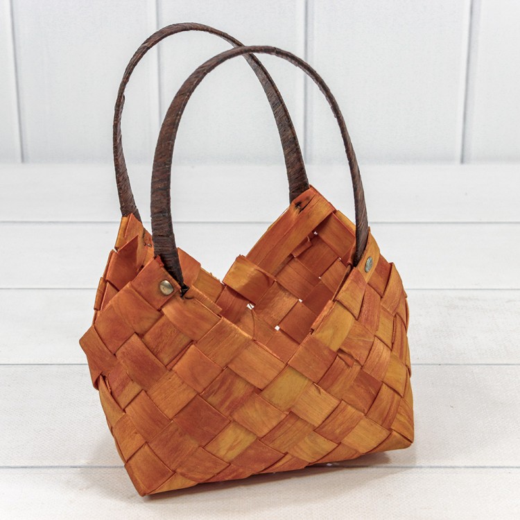 420331/1039 Корзина плетёная 21*10*14 (±5%) из секвойи с ручками Рыжий 1/60