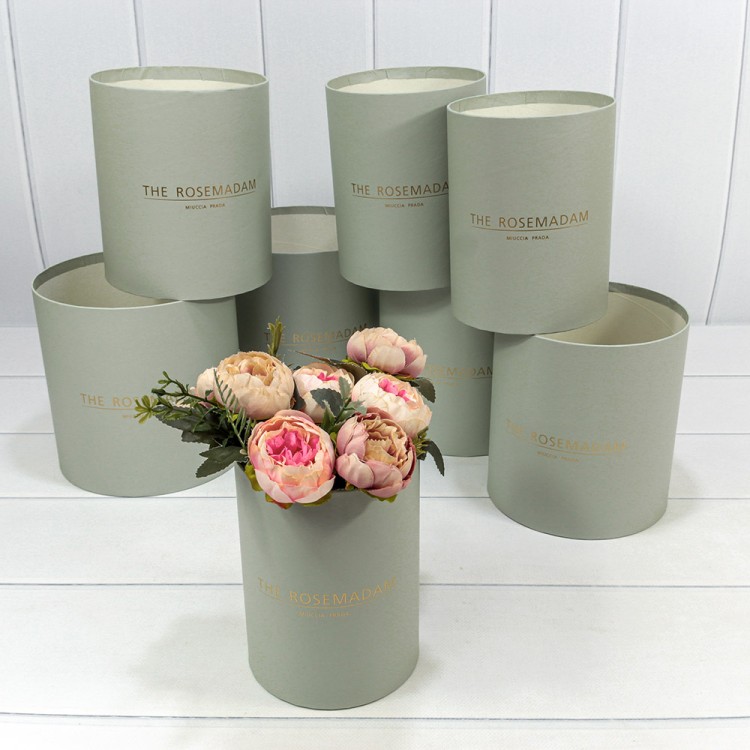 720835/4183 Коробки Цилиндр Набор 1/8 19,5*19 без крышки "The Rosemadam" Зеленовато-серый 1/6