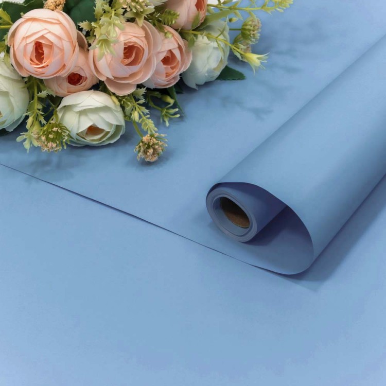 1638/2141 Плёнка 0,58*10м 255г матовая "Корейская" 65мкм Светло-синий 1/30	