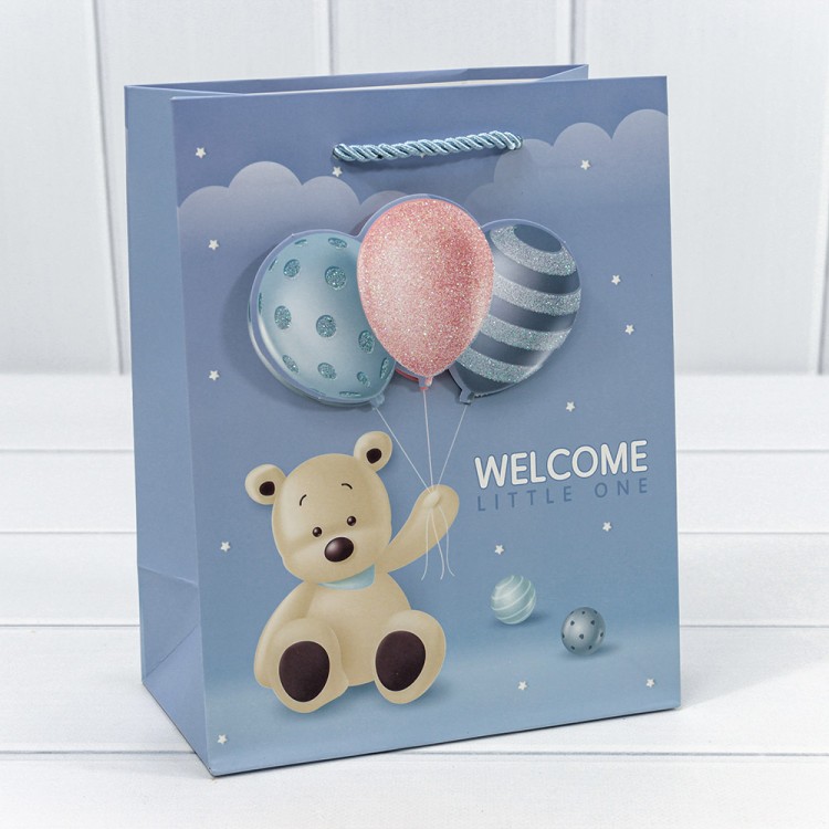 000319E Пакет подарочный с 3D аппликацией "Детский" (микс 319) 18*23*10 210г 1/20 1/360