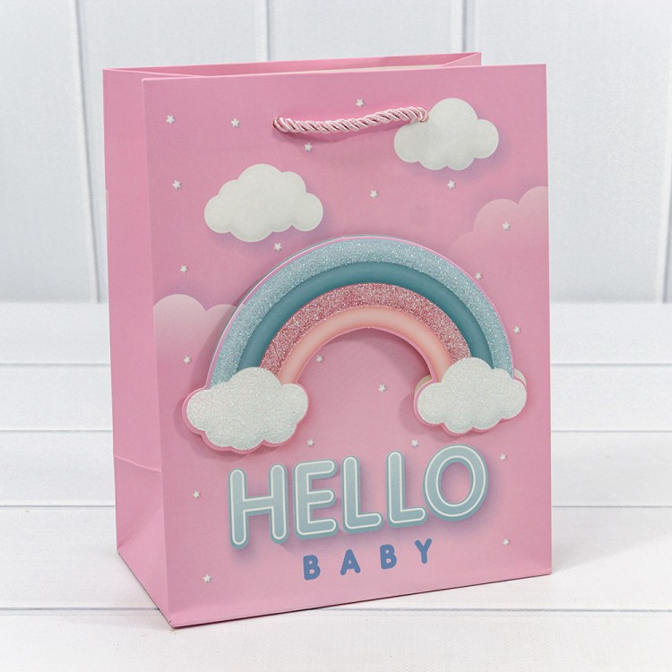 000319E Пакет подарочный с 3D аппликацией "Детский" (микс 319) 18*23*10 210г 1/20 1/360