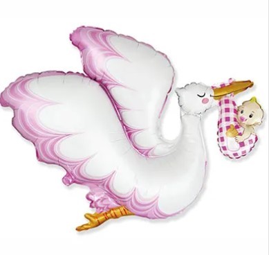1207-4260 Шар фигура Аист с девочкой