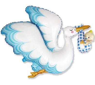 1207-4259 Шар фигура Аист с мальчиком