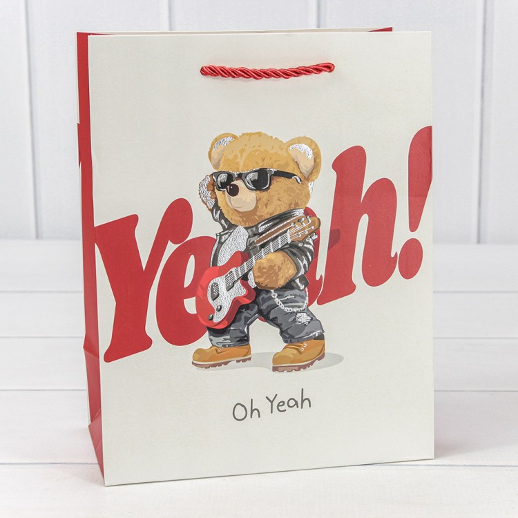 000109E Пакет подарочный с тиснением "Мишки" (микс 109) 18*23*10 210г 1/20 1/240