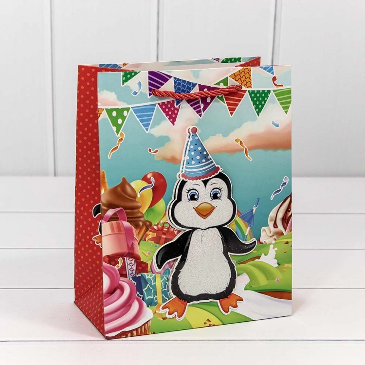 000105E Пакет подарочный с 3D аппликацией "Детский" (микс 2) 18*23*10 1/20 1/360