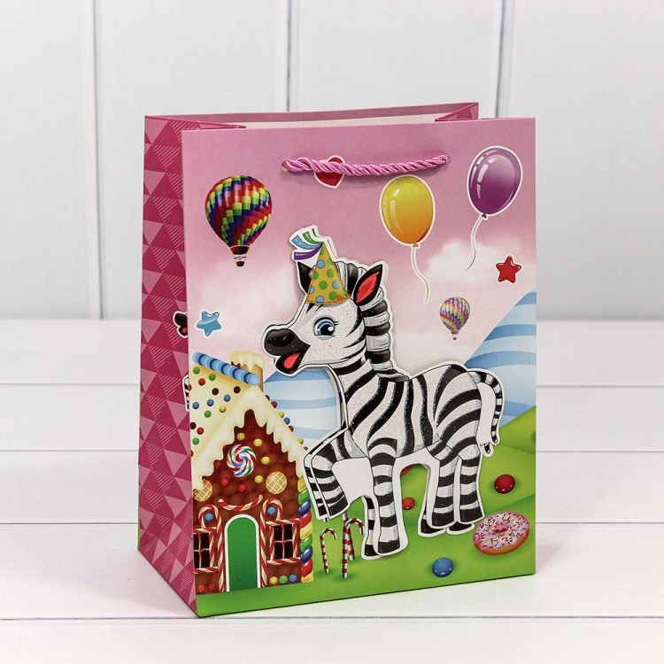 000105E Пакет подарочный с 3D аппликацией "Детский" (микс 2) 18*23*10 1/20 1/360