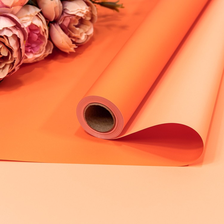 1604/1555 Пленка 0,58*10м матовая двухсторонняя 65мкм Оранжевый/Персиковый 1/30 1604/1555 Пленка 0,58*10м матовая двухсторонняя 65мкм Оранжевый/Персиковый 1/30