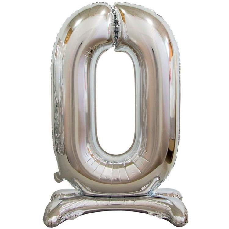 1207-3646 ЦИФРА 0 30" Silver на подставке 1207-3646 ЦИФРА 0 30" Silver на подставке