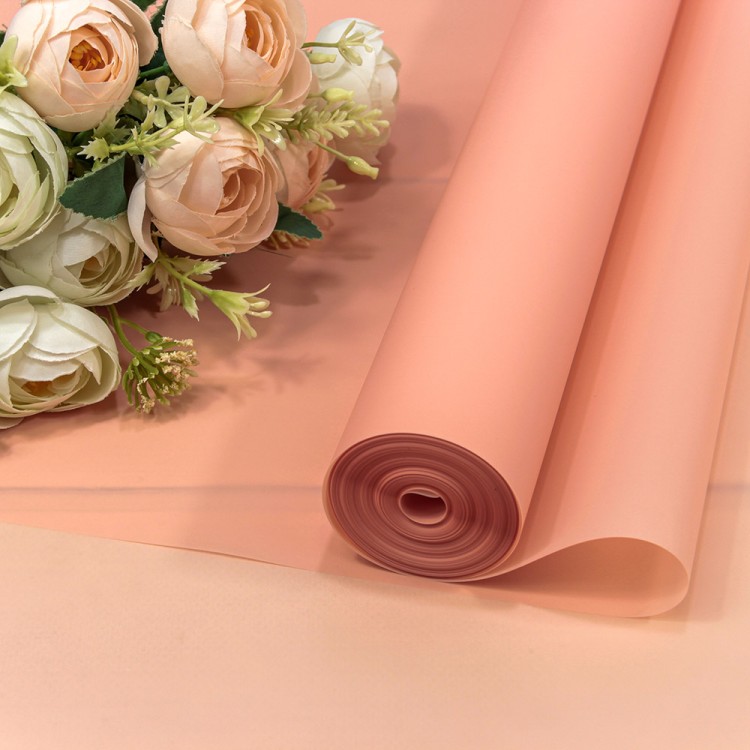 90057/2337 Плёнка 0,59*34м 900г матовая однотонная 55мкм Персиковый-2337 1/6 1/12