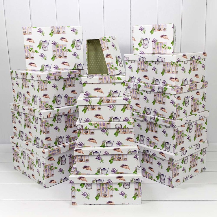 721902/1777 Набор коробок Прямоугольные 1/15 42,5*33*17,6 "Лаванда на окне" 1/2