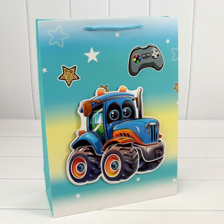 000107A Пакет подарочный с 3D аппликацией "Детский" (микс 107) 30*41,5*12 210г 1/20 1/80