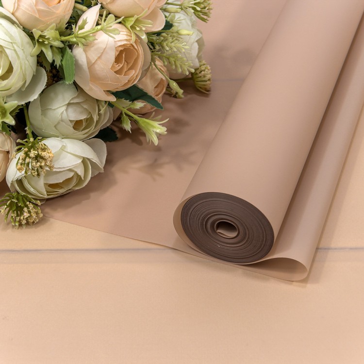 90057/6029 Плёнка 0,59*34м 900г матовая однотонная 55мкм Розовато-серый 1/6 1/12