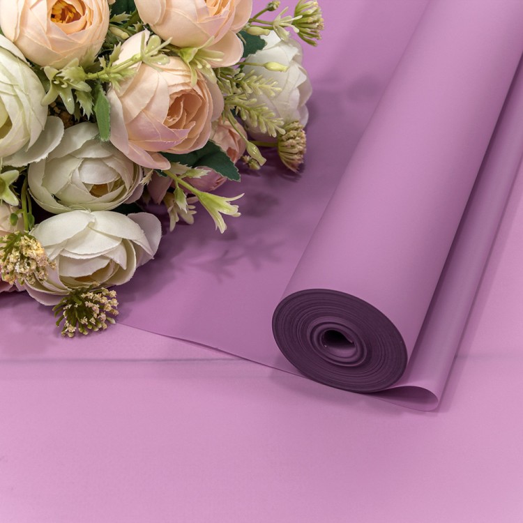 90057/6078 Плёнка 0,59*34м 900г матовая однотонная 55мкм Сиреневый-6078 1/6 1/12