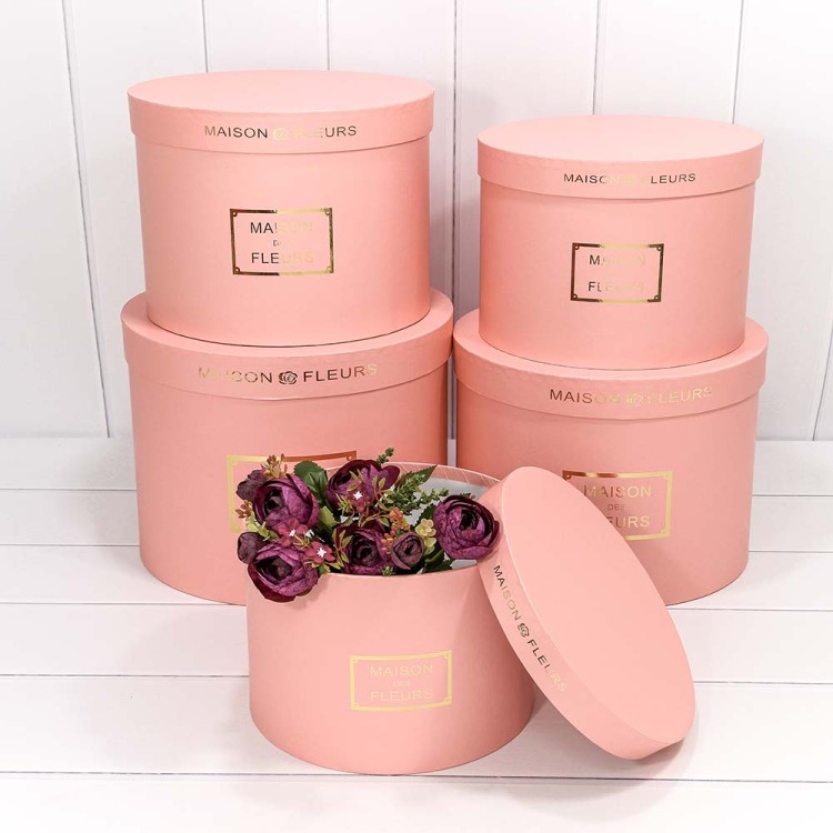 7215006/1532 Коробки Круглые Набор 1/5 32*24,5 "Maison des Fleurs" Персиковый 1/4