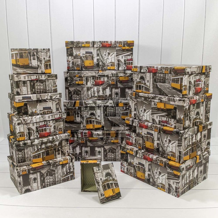 721902/1474 Коробки Прямоугольные Набор 1/15 42,5*33*17,6 "Трамваи-1" 1/2