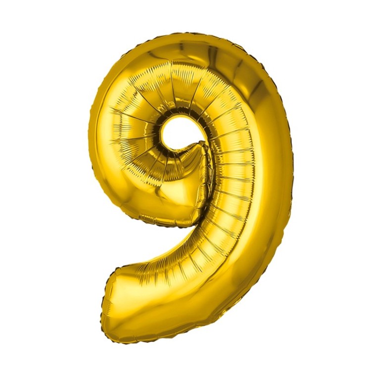 1207-3820 ЦИФРА 9 40" Металлик Gold 1207-3820 ЦИФРА 9 40" Металлик Gold