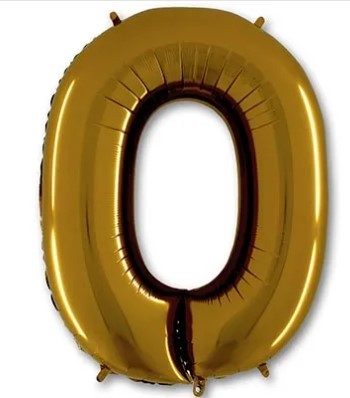 1207-1641 Шар цифра 0 Gold, Грабо 90см