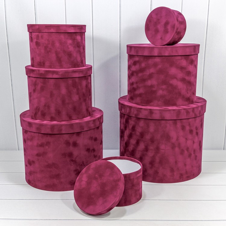 721420/4 Коробки Цилиндр Набор 1/7 40*33 "Бархатный" Пурпурно-фиолетовый 1/1