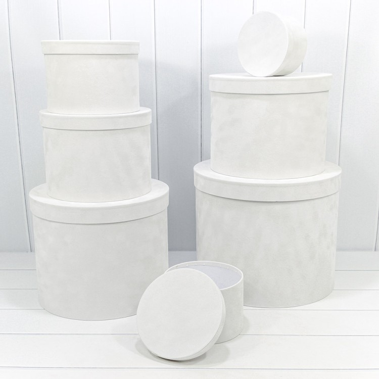 721420/3 Коробки Цилиндр Набор 1/7 40*33 "Бархатный" Белый 1/1