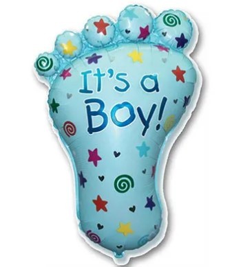 1207-1424 Шар-фигура Стопа мальчика голубая