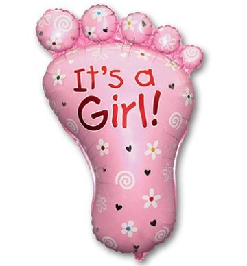 1207-1423 Шар-фигура Стопа девочки розовая