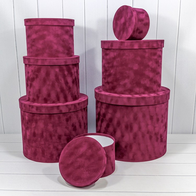 721400/4 Коробки Цилиндр Набор 1/7 42*35 "Бархатный" Пурпурно-фиолетовый 1/1