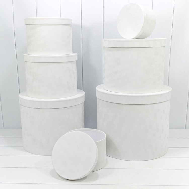 721400/3 Коробки Цилиндр Набор 1/7 42*35 "Бархатный" Белый 1/1