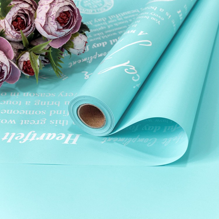 1601/636 Плёнка 0,58*10м матовая с печатью 65мкм Голубой 1/30