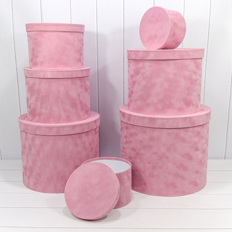 721400/2 Коробки Цилиндр Набор 1/7 42*35 "Бархатный" Розовый 1/1