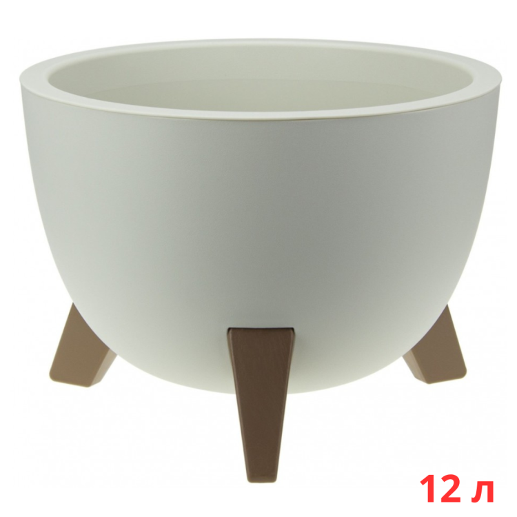 М3187/1	Кашпо ФЛОРИАН D350мм 12л  белый ротанг