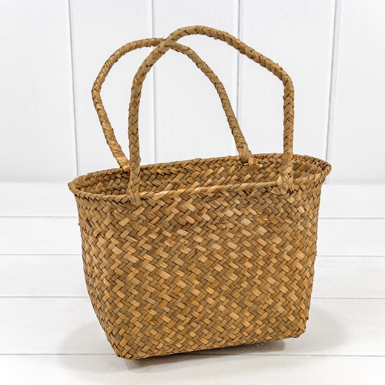 420210/3 Корзина плетёная 26*13*17 (±5%) из камыша с ручками Натуральный 1/60