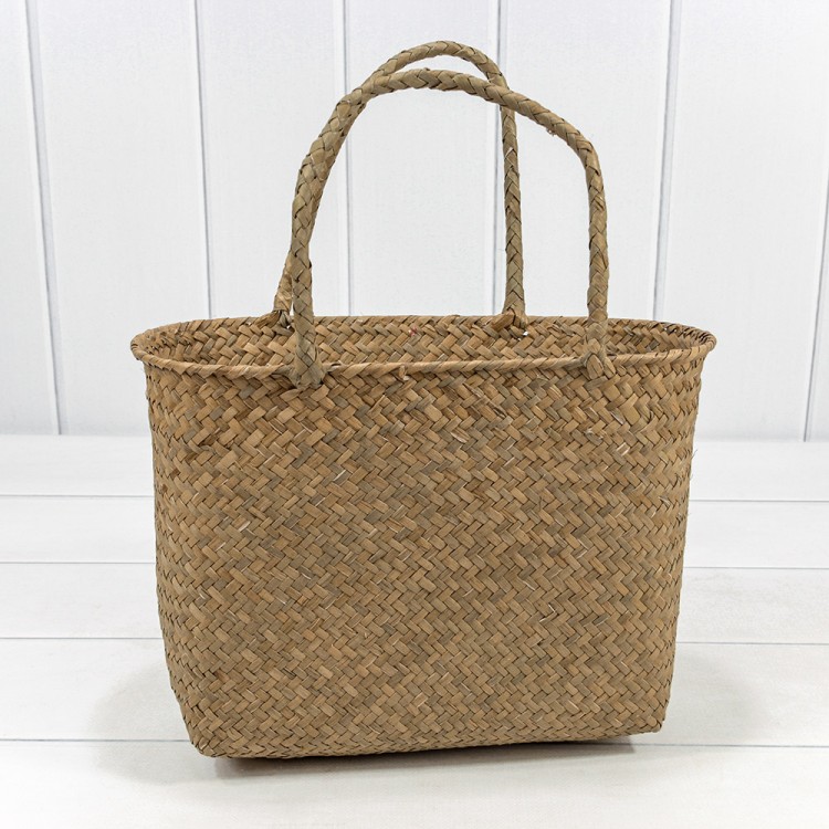 420211/3 Корзина плетёная 33*14*21 (±5%) из камыша с ручками Натуральный 1/60