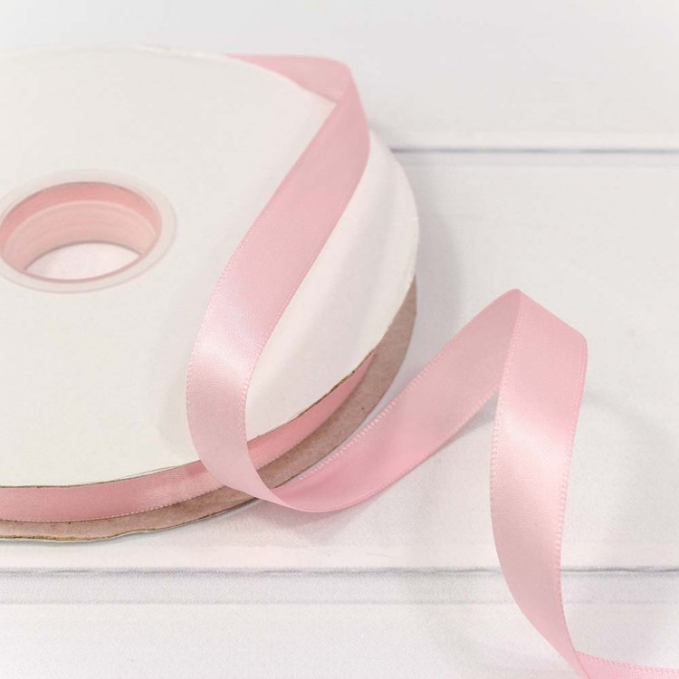 556-15/133 Лента Атласная Полиэстер класс А 1,5см*100ярд Бледно-розовый 1/13 1/52