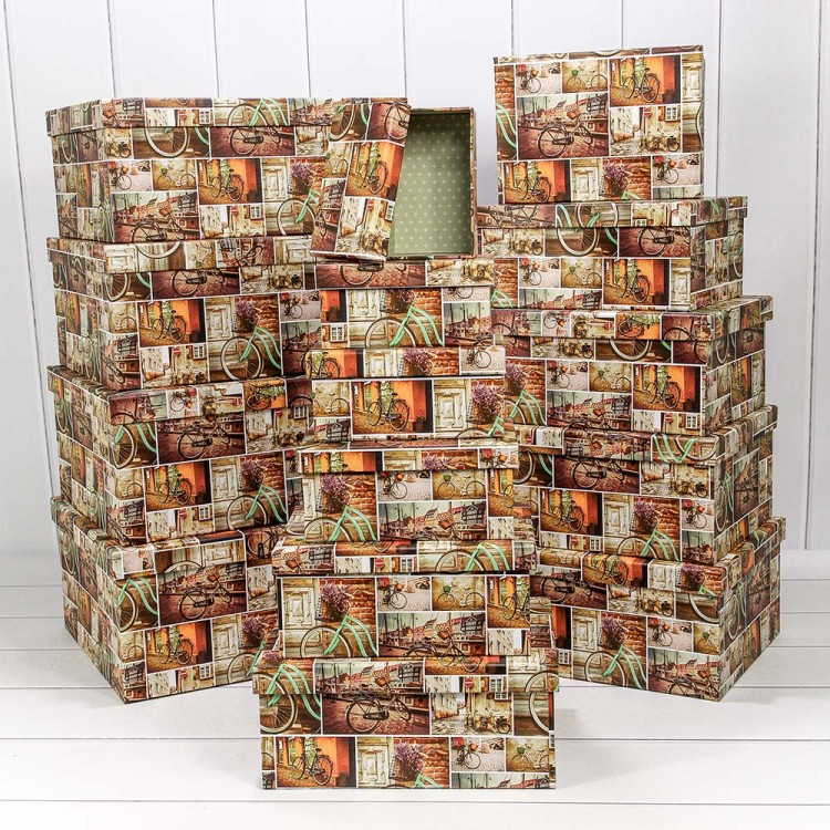 721902/1142 Коробки Прямоугольные Набор 1/15 42,5*33*17,6 "Ретровелосипеды" 1/2