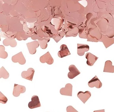 1501-5822 Хлопушка 30см Сердца розовое золото