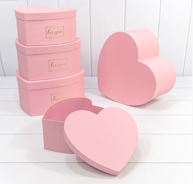 720911/1 Коробки "Сердце" Набор 1/5 27*26*13 Розовый 1/12