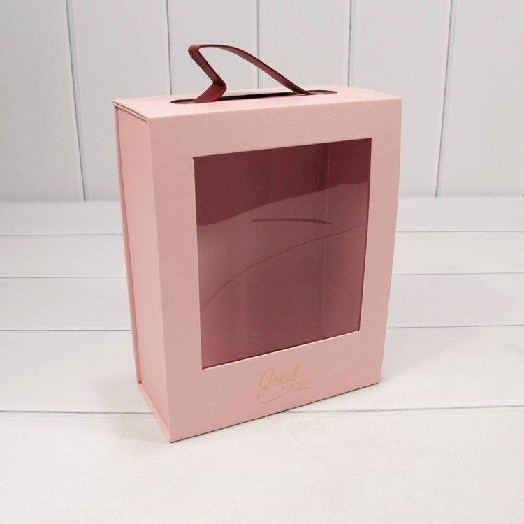 720831/2 Коробка Прямоугольная 18*8,5*23 складная на магнитах Розовый 1/50