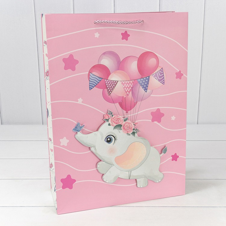 000328A Пакет подарочный с 3D аппликацией "Детский" (микс 328) 30*41,5*12 210г 1/20 1/80