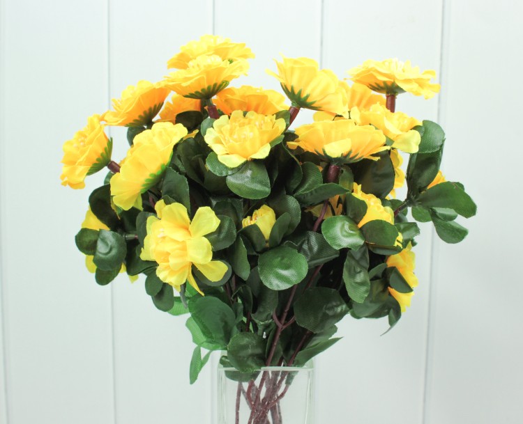 212-02-02 Искусственные цветы Азалия 35см Жёлтый 1/2