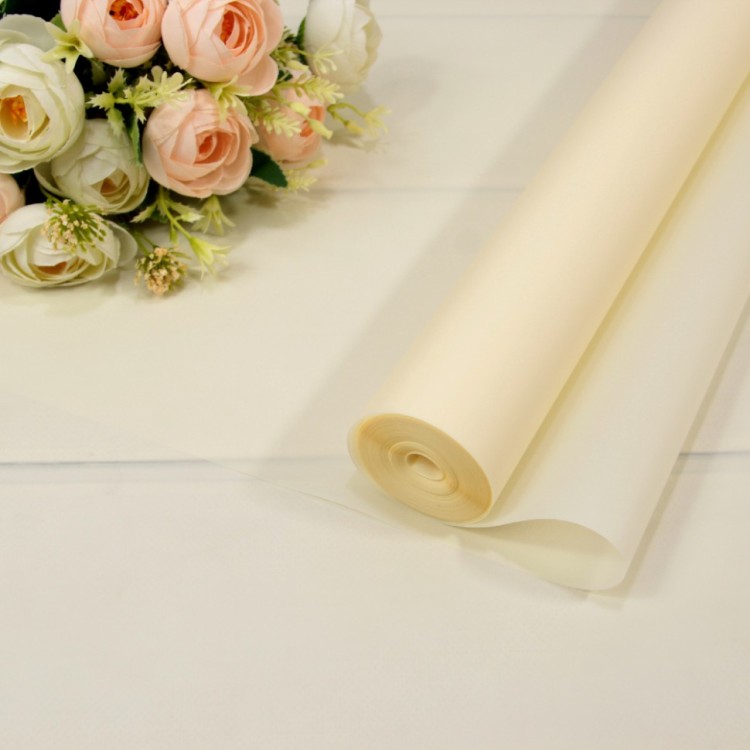 90057/M1 Плёнка 0,59*34м 900г матовая однотонная 55мкм Жемчужно-белый 1/6 1/12