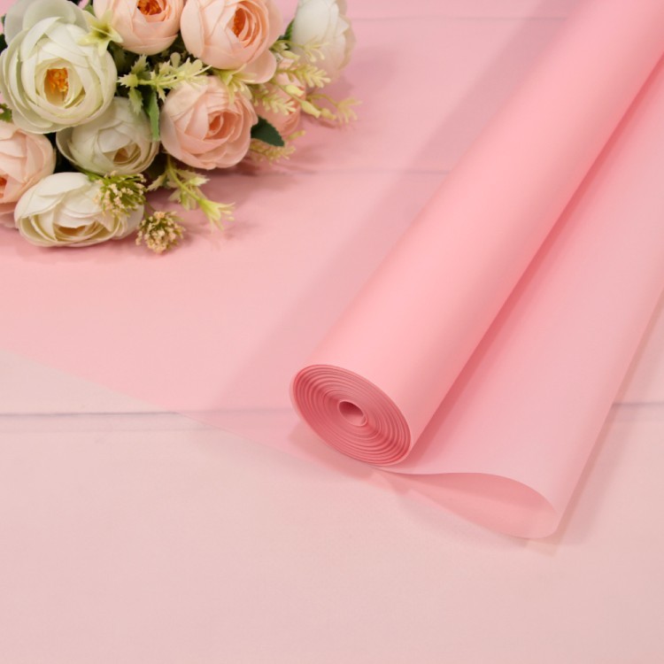 90057/182 Плёнка 0,59*34м 900г матовая однотонная 55мкм Розовый-182 1/6 1/12