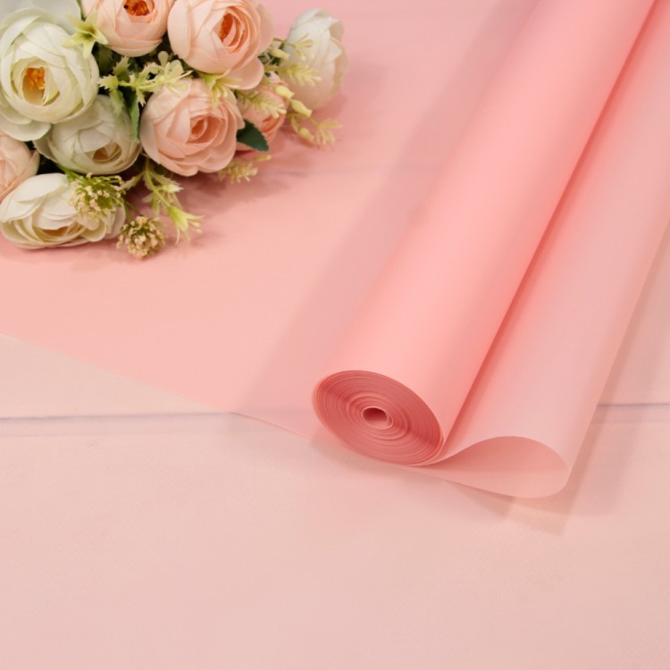 90057/0331 Плёнка 0,59*34м 900г матовая однотонная 55мкм Розовый-0331 1/6 1/12