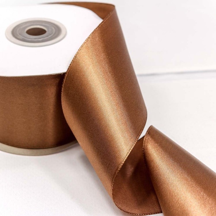 555-50/30 Лента атласная 5 см 25 ярдов шоколадная 1/120