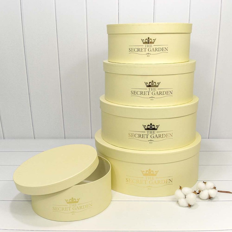 720888/9 Коробки Круглые Набор 1/5 37,5*14,5 "The Secret Garden" Бежевый 1/6