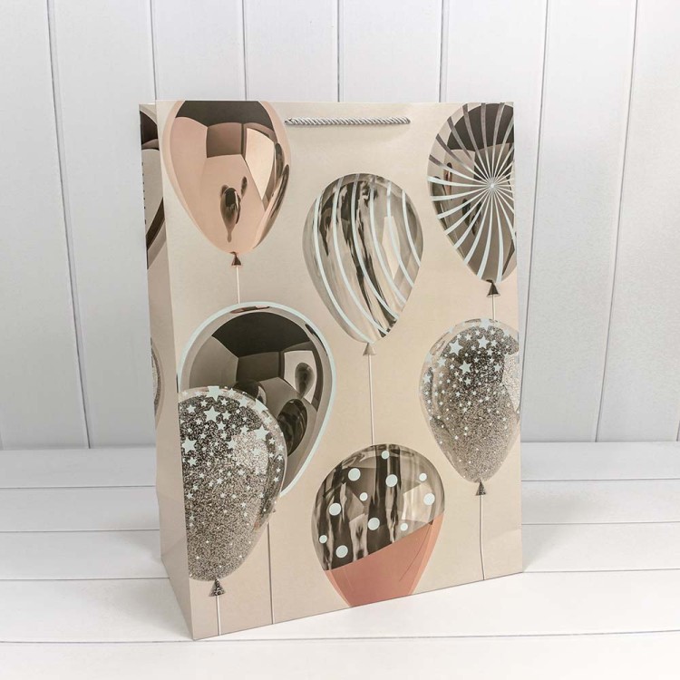 000129T Пакет подарочный с тиснением "Воздушные шары" (микс) 40*55*20 210г 1/20 1/80