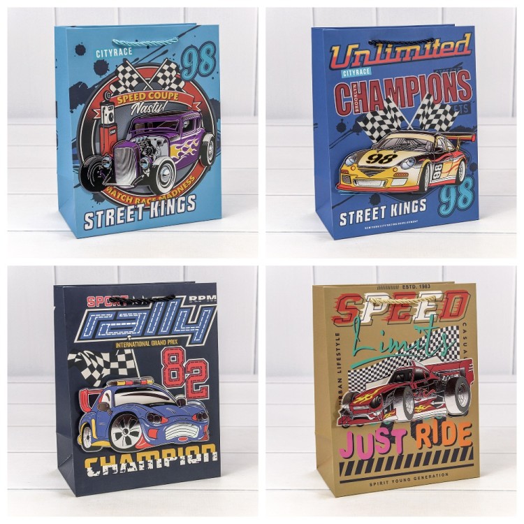 000266E	Пакет подарочный с 3D аппликацией "Детский" (микс 266) 18*23*10 210г 1/20 1/360